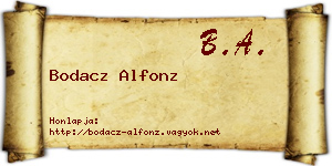 Bodacz Alfonz névjegykártya